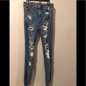 American Eagle skinny, ripped jeans